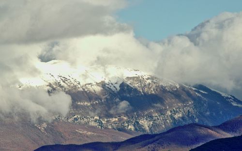 Panoramic view of mountains against sky
