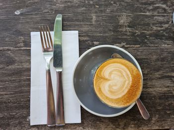 Directly above shot of coffee on table