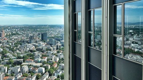 View of frankfurt city from the top of the its highest building