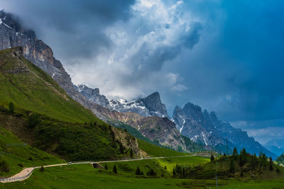 Scenic view of mountains against sky