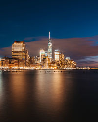 Illuminated city at night
