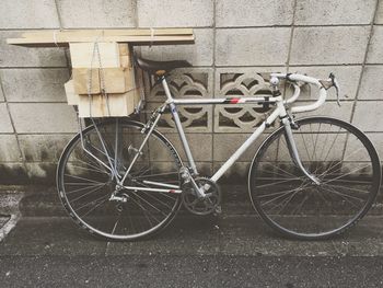 Bicycle parked in parking lot