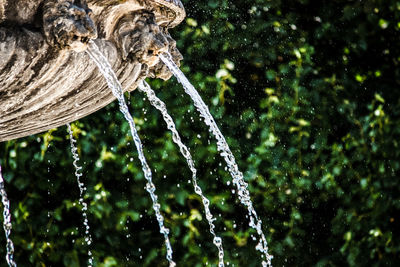 Close-up of water falling from fountain