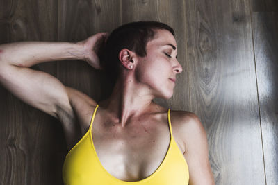 Portrait of a relax white woman