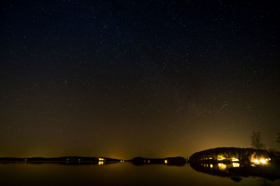 Scenic view of star field against sky at night