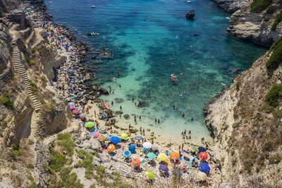 High angle view of beach