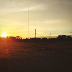 Scenic view of sunset over landscape