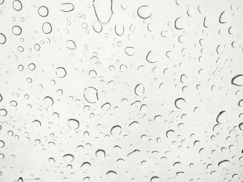 Full frame shot of raindrops on glass