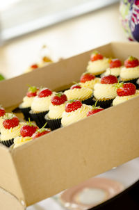 Close-up of dessert in box