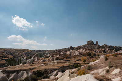 Scenic view of rocky mountains against sky