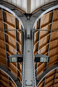 Low angle view of skylight in building