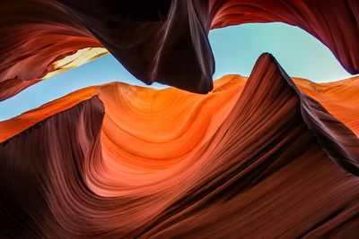 Low angle view of mountains at lake powell