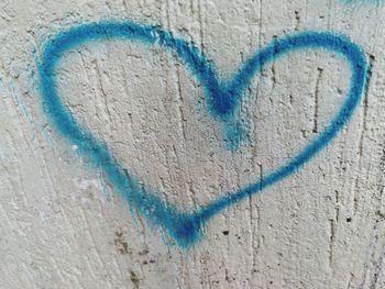 Close-up of heart shape on wall