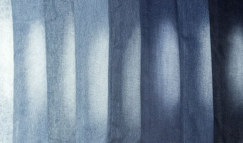 Full frame shot of blue curtain