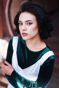 Portrait of fashionable woman standing outdoors 