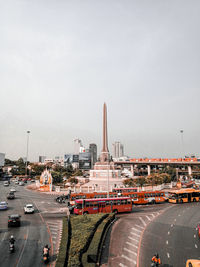 High angle view of traffic on road