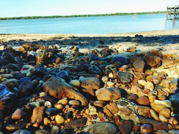 Surface level of pebble beach