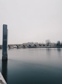 Scenic view of lake against clear sky