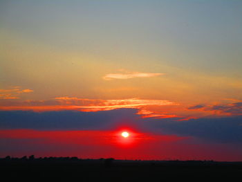 Scenic view of silhouette landscape against sky during sunset