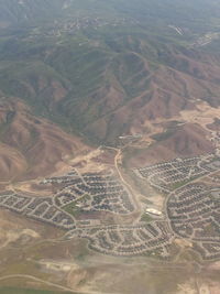 Aerial view of agricultural landscape
