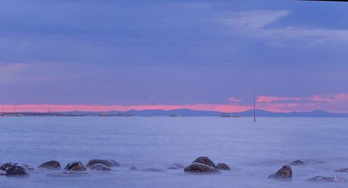 Scenic view of sea during sunset