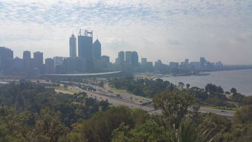 Scenic view of cityscape against sky