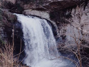 Scenic view of waterfall