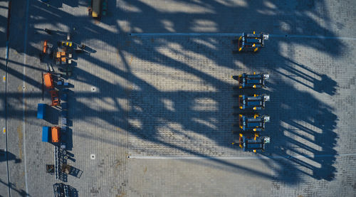 High angle view of traffic on road