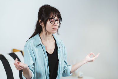 Young woman looking away