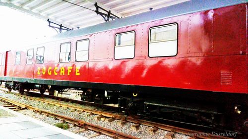 Train at railroad station platform