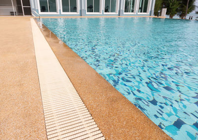 High angle view of swimming pool