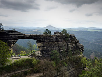 View of landscape against cloudy sky