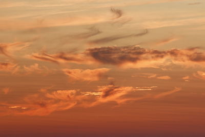 Low angle view of dramatic sky during sunset