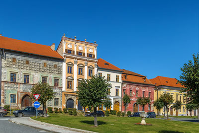 Historical houses on main square in levoca, slovakia