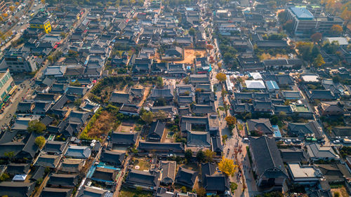 High angle view of cityscape