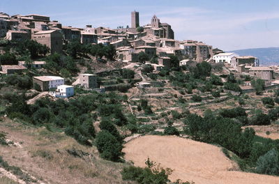 High angle view of residential buildings