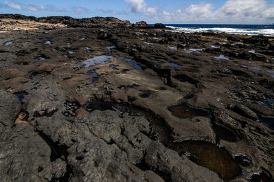 View of rocks on beach