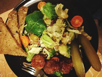 Close-up of salad in plate