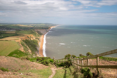 View from the summit of thorncombe beacon on the jurassic coast in dorset