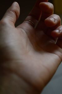 Close-up of person holding hands