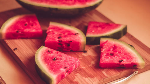 Close-up of fruits on table