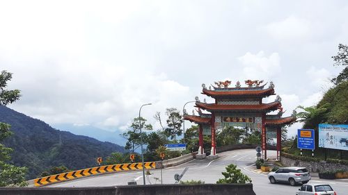 View of building against cloudy sky