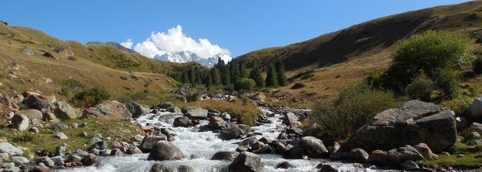 Meltwater flow in the kyrgyz foothills of the altai mountains
