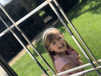 Portrait of smiling woman outdoors