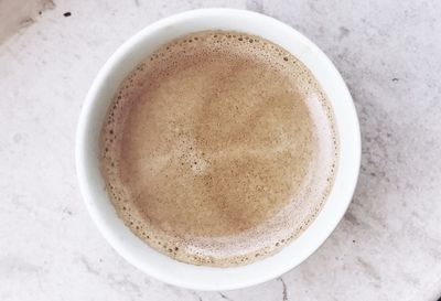 High angle view of coffee on table