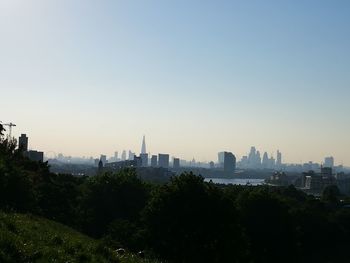 View of city against clear sky