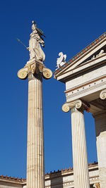 Low angle view of historical building against blue sky