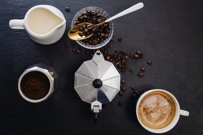 Directly above shot of coffee on table