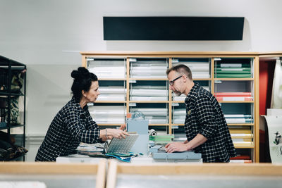 Man working on table