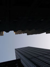 Low angle view of roof against clear sky